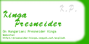 kinga presneider business card